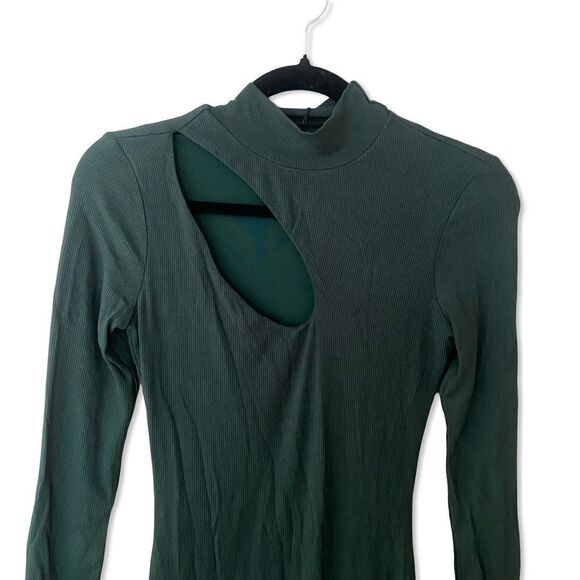 Remi x Revolve Lori dress midi cut out stretch knit Forrest green NWT Sz XS - Picture 7 of 11